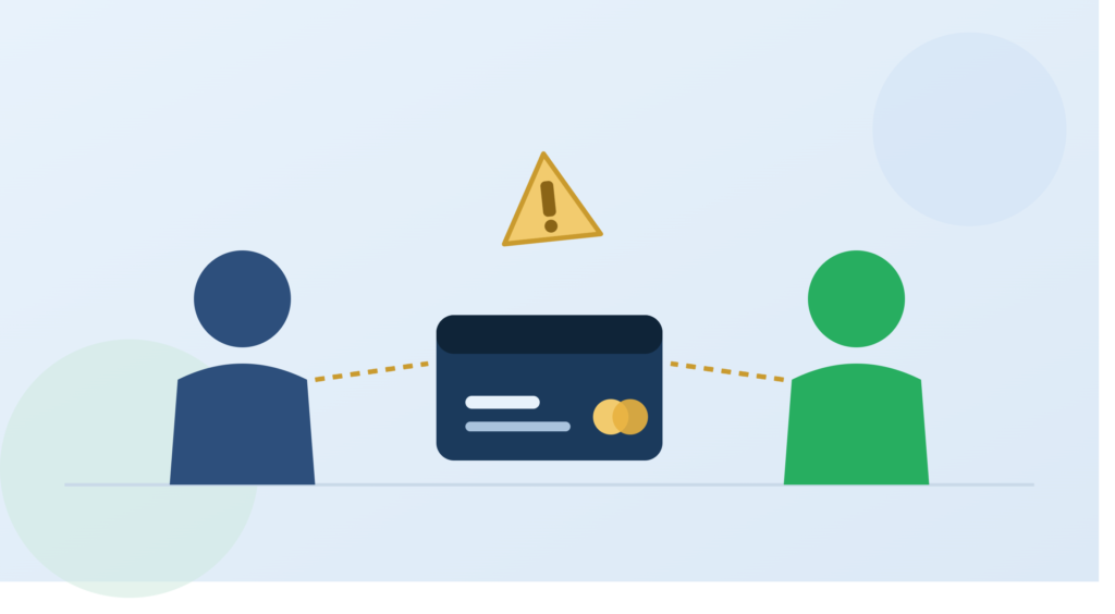 dos titulares conectados a una tarjeta bancaria compartida con alerta de riesgo